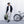 Man wearing a helmet holding a green Thule backpack next to a bicycle