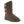 Bearpaw brown suede mid calf boot with knit back panel and two decorative buckles