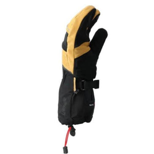 Lenz black and yellow insulated winter mitten with adjustable wrist strap
