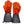 Pair of black heated gloves with glowing orange heating elements visible on fingers and palms