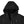 Radians black hooded softshell jacket with front zipper and chest pocket