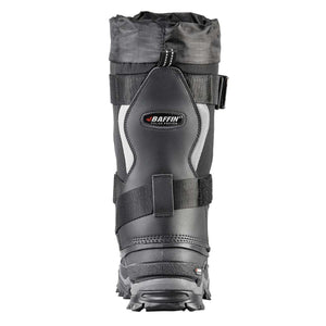 Baffin black winter boot with adjustable straps and logo on the back