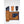 Blue water bottle, orange and blue cups, and a brown travel roll with metal straws