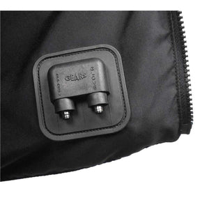 Gears Canada heated glove power connector port on black fabric