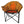Kuma heated outdoor folding chair with orange fabric and black frame