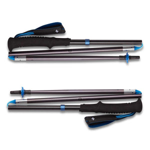 Black Diamond foldable trekking poles in collapsed position