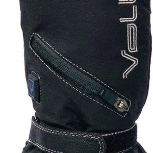 Volkl black ski glove with zippered pocket and power button
