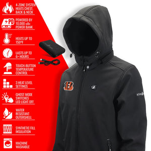 ActionHeat Cincinnati Bengals 5V Men's Softshell Battery Heated Jacket