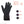 Black heated glove with temperature settings and battery life indicators