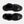Top view of a pair of black athletic sneakers with laces
