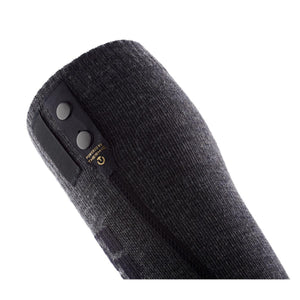 Therm-ic heated sock cuff with battery snap connectors