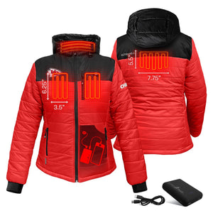 ActionHeat Kansas City Chiefs 5V Women's Colorblock Puffer Battery Heated Jacket