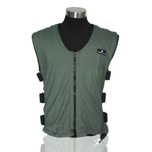 Compcooler olive green liquid cooling vest on a mannequin