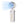 White Saints handheld portable fan with digital display and blue light effect