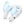 White wearable neck fan with digital display and blue cooling plates