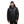 Man wearing a black Black Diamond hooded insulated jacket and a maroon beanie
