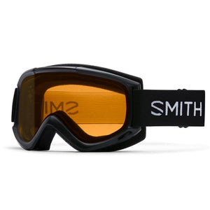 Smith snow goggles with black frame and orange lens