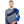 Man wearing a blue gel ice pack wrap on his left shoulder and upper arm