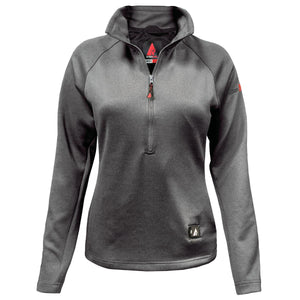 ActionHeat womens grey long sleeve quarter zip fleece pullover