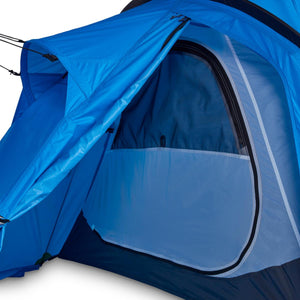 Black Diamond blue tent entrance with open zippered door
