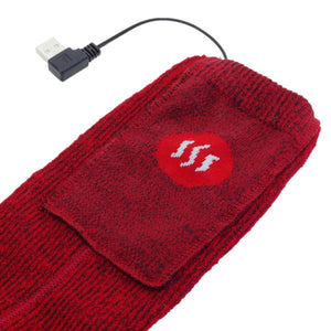 Glovii red heated sock with USB power cable