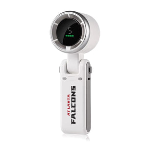 White Atlanta Falcons handheld portable fan with digital battery display