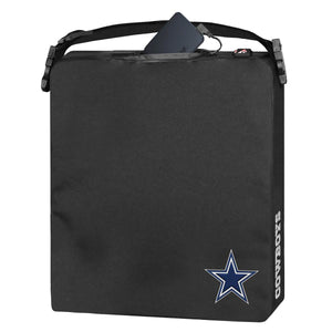 Black Dallas Cowboys branded cooler bag with power bank in top pocket