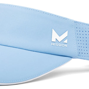 Light blue Mission visor with white logo