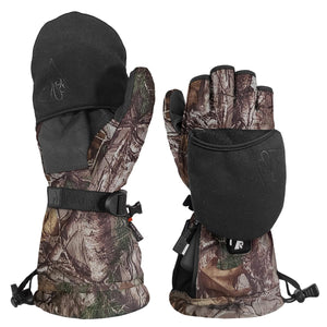 ActionHeat camouflage heated mittens with convertible finger flaps
