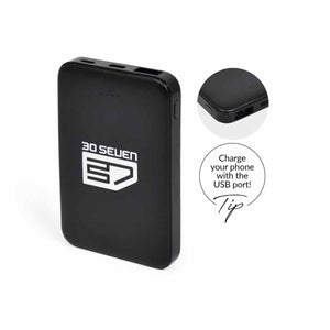 Black 30 Seven power bank with USB charging port