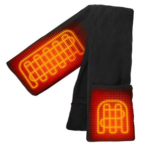 ActionHeat black heated scarf with visible orange heating elements
