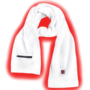 Glovii white heated scarf with power button