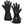 Pair of black heated winter gloves with battery compartment and textured palms
