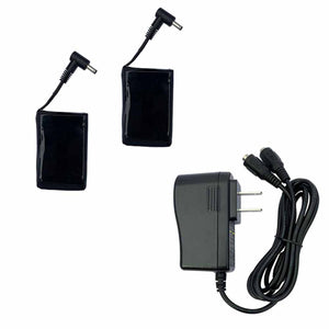 Volt Heat dual battery charger kit with two black batteries and a wall plug adapter