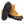 Tan leather work boot with black rubber ice traction cleats attached to the sole