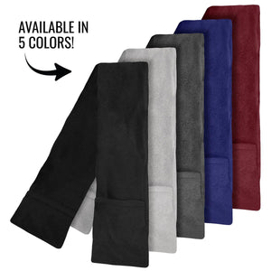ActionHeat fleece scarves in five different colors