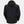 Back view of a black Helly Hansen hooded waterproof jacket with white HH logo on the shoulder