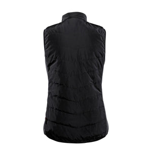 Back view of a black Heat Experience quilted vest