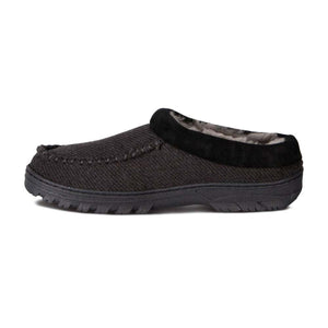 Cloud Nine Sheepskin black wool slipper with fur lining and rubber sole