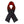 Black heated scarf with red grid pattern and power button