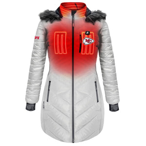 ActionHeat Kansas City Chiefs 5V Women's Long Puffer Battery Heated Jacket