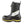 Black lace up work boot with reflective side panel and yellow sole trim