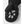 Black fuzzy mitten with embroidered white paw print detail