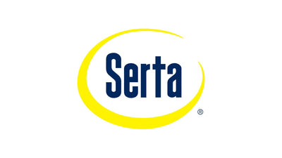 Serta logo with the dark blue word 