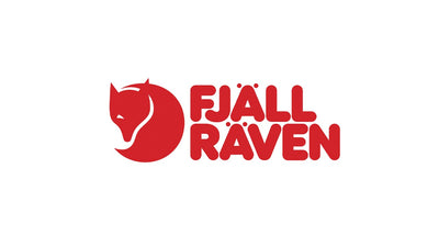 The Fjällräven logo features a stylized red fox symbol on the left and the brand name 