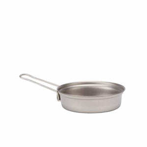 Snow Peak titanium camping skillet with wire handle