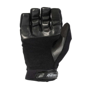 221B Tactical black leather and fabric glove with velcro wrist strap