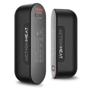 ActionHeat black rechargeable hand warmer with power indicator lights