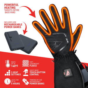 ActionHeat heated gloves with USB power banks and feature list
