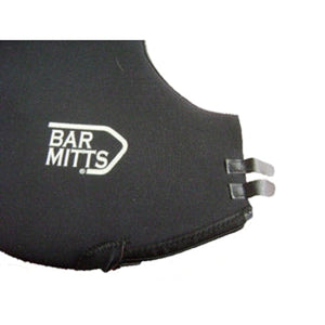 Black Bar Mitts handlebar cover with white logo